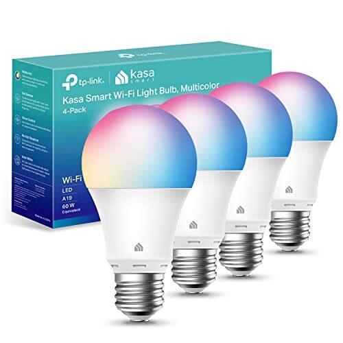 Kasa Smart KL125P4, A19, 9W 800 Lumens Dimmable WiFi Smart Bulbs