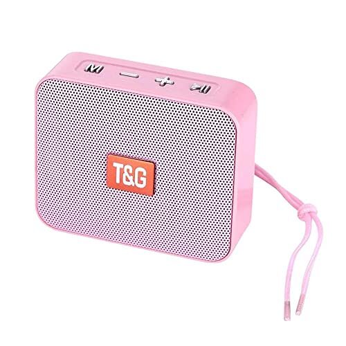 KENKUO Small Bluetooth Speaker Only 172g Light Weight, Handheld Pocket Size Portable Speaker, Built-in FM Radio, Wireless Speaker for Trip, Room, Laptop Tablet, Gift for Girls &Women, Pink