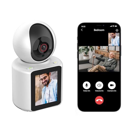 LASTCOW Video Calling Camera Two-Way with 2.8 inch HD Screen,1080P Indoor Home Security Camera, Indoor Home Nanny Camera, Pet Camera, Dog Camera, Baby/Nanny Camera with Phone App