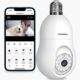 LaView 4MP Bulb Indoor Outdoor Security Camera with Motion Detection and Audible Alarm