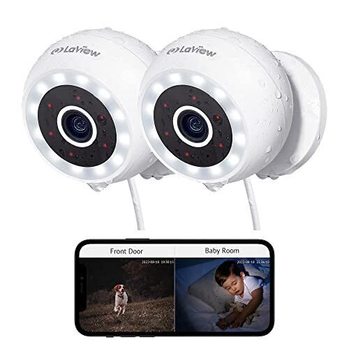 LaView 4MP Spotlight 2K Security Camera, 2pc