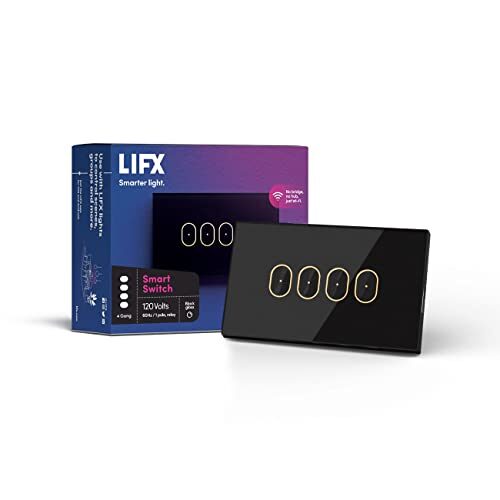 LIFX 4 Button in-Wall Wi-Fi Smart Touch Glass Switch Black