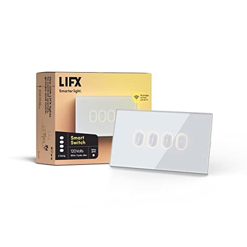 LIFX 4 Button in-Wall Wi-Fi Smart Touch Glass Switch White