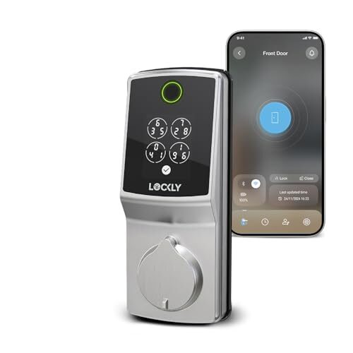 Lockly Smart Lock Secure Pro, Fingerprint Door Lock, Keyless Entry, Built-in Wi-Fi Deadbolt, PIN Genie Keypad, Smart Front Door, App Remote Control, Auto Lock, Easy Installation