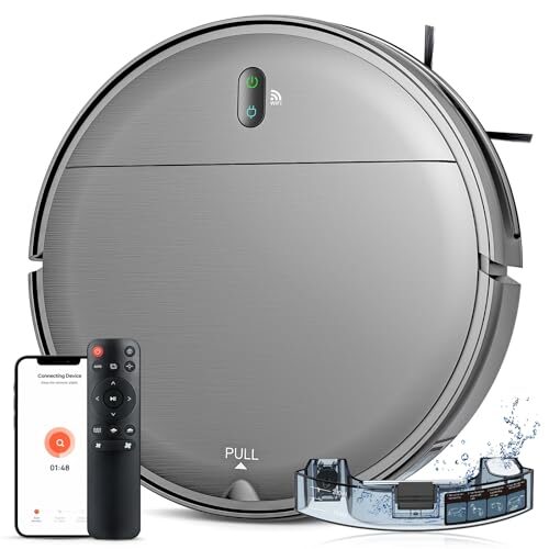 MAMNV Robot Vacuum and Mop Combo, WiFi/App, Robotic Vacuum Cleaner with Schedule, 2 in 1 Mopping Robot Vacuum with Watertank and Dustbin, Self-Charging, Slim, Ideal for Hard Floor, Pet Hair, Carpet