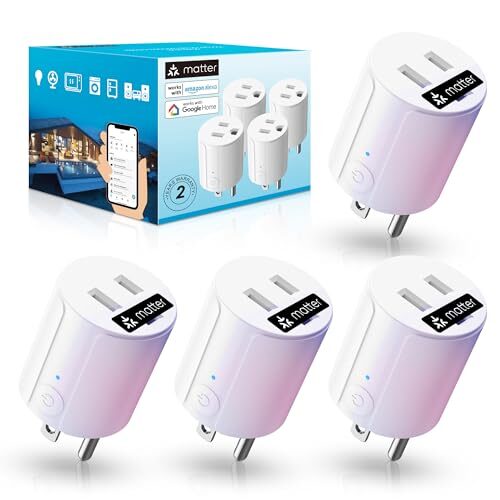Matter Smart Plug Mini ,Vuytret Matter Smart Home,Work with Alexa, Apple Home& Google Home, SmartThings, Smart Outlet 10A/1200W Max, ETL Certified, 2.4G Wi-Fi Only, White, (4-Pack)