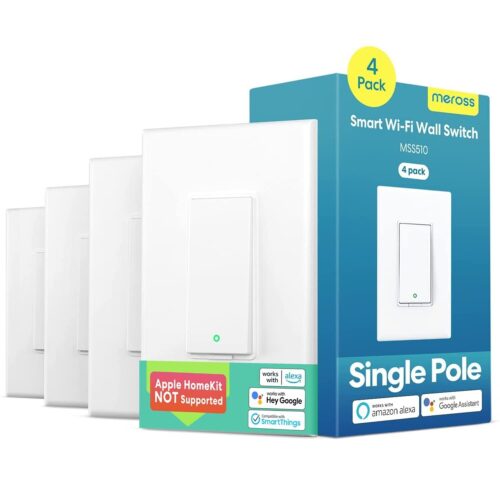 Meross Smart Light Switch Compatible with Alexa, 4 Pack