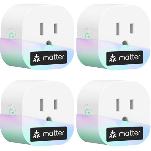 Meross Matter Smart Plug Mini, FFS Easy Setup, 100% Privacy Smart Outlet, Compact Size, Support Apple Home, Alexa, Google Home with Schedule and Timer, App and Voice Control, 2.4G Wi-Fi Only (4 Pack)