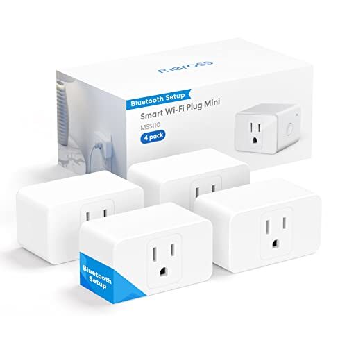 Meross Smart Plug 4 Pack, 5A & Wi-Fi Outlet, Bluetooth Setup, Support Alexa, Google Assistant, App Remote Control, Timer, No Hub Required, ETL & FCC Certified, 2.4G Wi-Fi Only