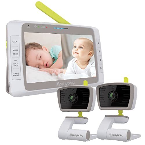 Moonybaby Non-WiFi Split 50 Baby Monitor with 2 Cameras