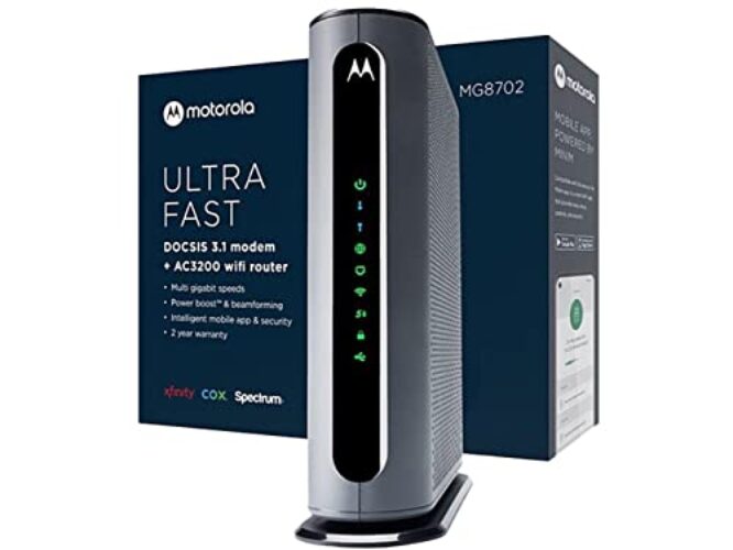 Motorola Cable Modem, MG8702, DOCSIS 3.1 + Wi-Fi Router