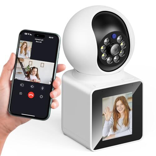 NAZRIO 2K Indoor Home Security Camera, Monitor for Baby/Elder/Kid/Nanny Two-Way Video/w Phone App, Pet Cam, Motion Detection, Smart Siren, Pan-Tilt, Night Vision, Cloud & SD Storage
