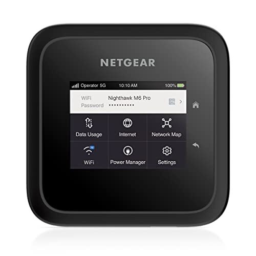 NETGEAR Nighthawk M6 Pro Mobile Hotspot 5G mmWave, 8Gbps, Unlocked, AT&T & T-Mobile, International Roaming 125+ Countries, WiFi 6E, Portable WiFi Device for Travel, 5G Modem Wireless Router, MR6550