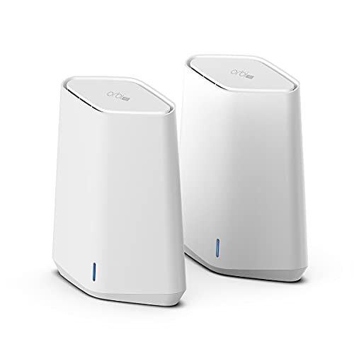 NETGEAR Orbi Pro WiFi 6 Mini Mesh System (SXK30), Router with 1 Satellite Extender for Business or Home, VLAN, QoS, Coverage up to 4,000 sq. ft., 40 Devices, AX1800 802.11 AX (up to 1.8Gbps)