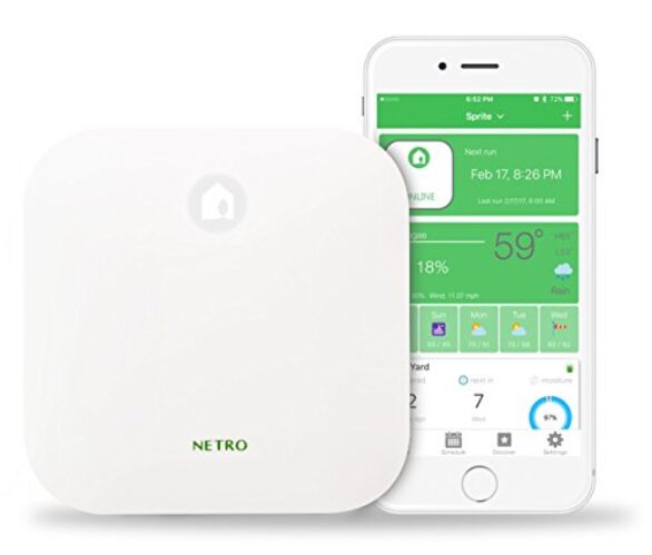 Netro Sprite Smart Sprinkler Controller, WiFi, Weather Aware, Remote Access, Power Adapter NOT Included, Compatible with Alexa (12 Zone)