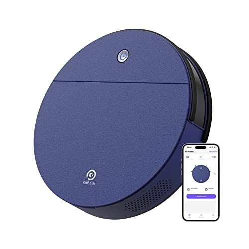 OKP K3 Robot Vacuum Cleaner Self-Charging Robotic Vacuum Cleaner with 2000Pa Strong Suction Voice Control for Hardfloor and Carpet