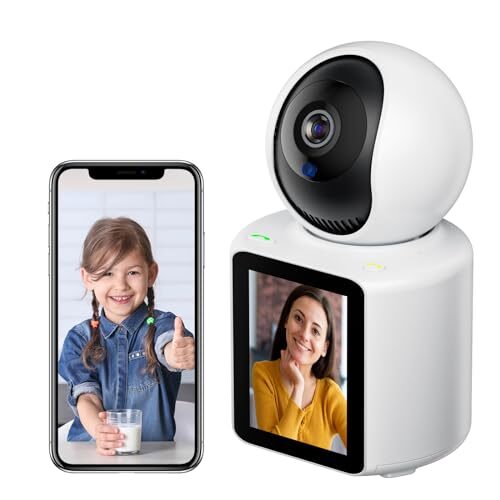 Oneware Security Camera Indoor, Nanny Camera Baby Monitor Pet Camera, Two-Way Video, One-Touch Call, 360-degree View WiFi Camera for Home Security, Motion Tracking, IR Night Vision