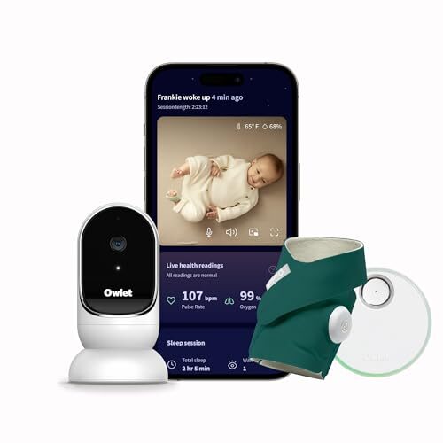 Owlet Dream Duo Smart Baby Monitor: FDA-Cleared Dream Sock plus Owlet Cam, Tracks & Notifies for Pulse Rate & Oxygen while viewing Baby in 1080p HD WiFi Video, Deep Sea Green