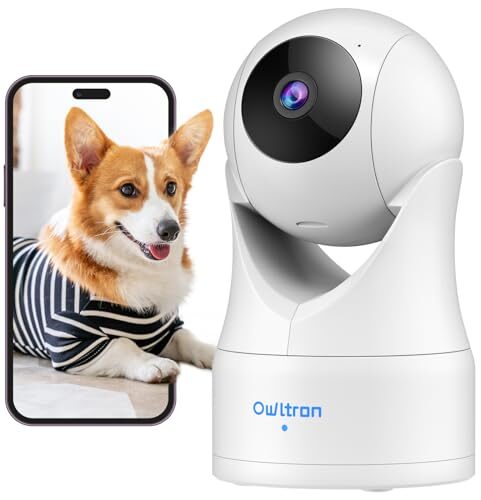 owltron Indoor Security Camera 2K, Smart Security Camera with Motion/Cry Detection, 2.4G WiFi Camera Baby/Pet Camera with IR Night Vision & Two Way Talk, Work with Alexa