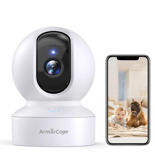 Armorcope Pet Camera, 2K HD Dog Camera with Phone APP, 360° Pan/Tilt View Puppy Cam, One Click Call for Baby Monitor, MagivPix Night Vision,Motion Tracking Alarm with Cloud/Local SD,Home Indoor Security Cam