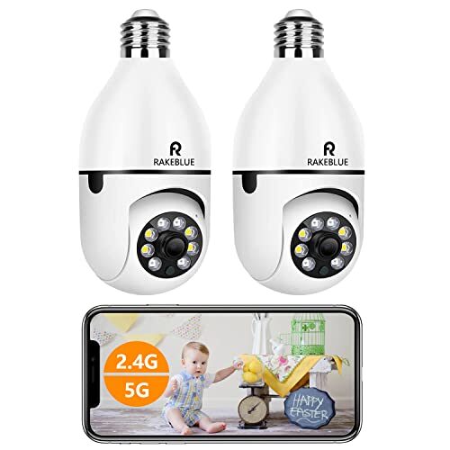 RAKEBLUE Light Bulb Camera, 2 Pack
