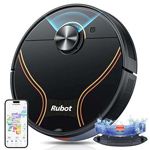 RUBOT Robot Vacuum Cleaner, Robot Vacuum and Mop Combo 4800Pa Suction 2 in 1 Vacuum Robot with LDS Navigation 200min Runtime, Multi-Floor Mapping, No-go Zone, Compatible Alexa, for Carpet Hard Floor
