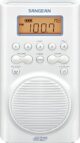 Sangean Shower Radio, H205 AM/FM Weather Alert Waterproof Shower Radio, White