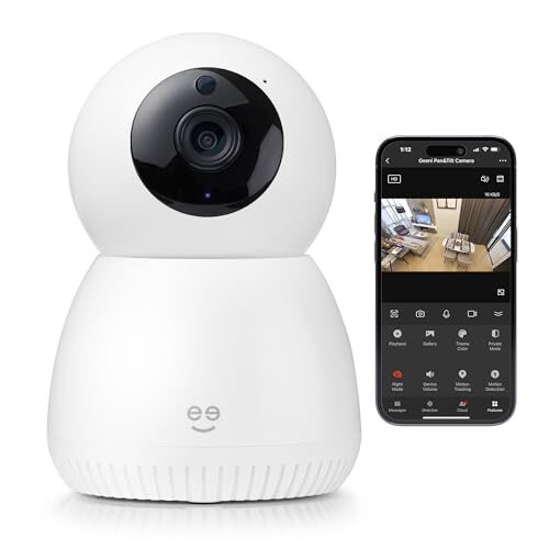 Geeni Scope indoor 1080p HD Smart Auto-Tracking Security Camera, White, Motion Only