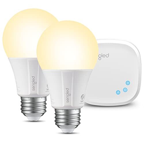 Sengled Smart LED Soft White A19 Kit, 2 Smart Light Bulbs & Hub