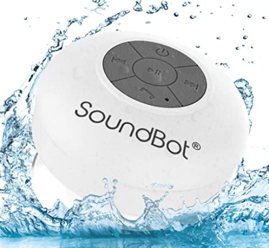 Soundbot SB510 HD Water Resistant Bluetooth 3.0 Shower Speaker, Handsfree Portable Speakerphone with Built-in Mic, 6 hrs of Playtime, Control Buttons and Dedicated Suction Cup for Showers