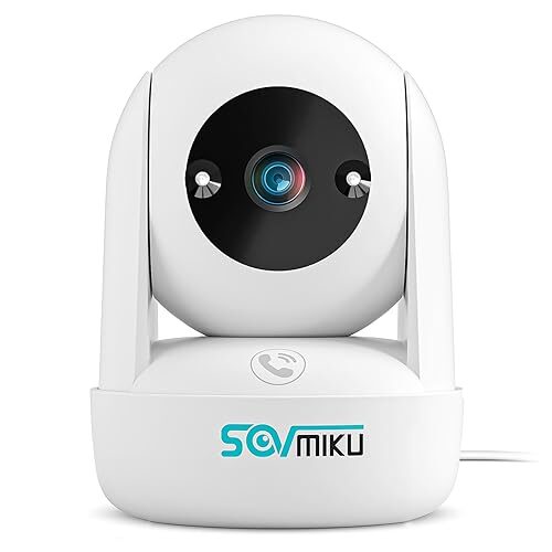 SOVMIKU Security Camera for Home, Pet Camera Indoor, Baby Monitor,360° View Pan/Tilt Surveillance Camera, Two Way Audio, Night Vision, Easy to Setup, Audible Alarm, Wi-Fi, SD Slot, CB2 2k AI Tracking Camera