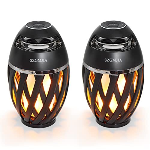 SZGMJIA Led Flame Speakers, Flame Torch Atmosphere Speaker Bluetooth 4.2 Wireless Portable Outdoor HD Audio Waterproof Speaker