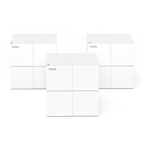 Tenda Nova Mesh WiFi System MW6, Covers up to 6000 sq.ft, AC1200 Whole Home, Gigabit Dual-Band Mesh Network for 90 Devices, Replaces Wireless Router and WiFi Extender, 3-Pack