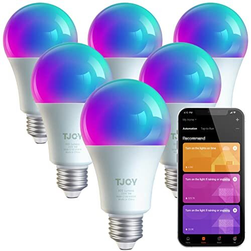 TJOY Dimmable RGB Color Changing Smart Light Bulbs, 6 packs