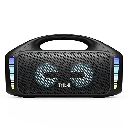 Tribit StormBox Blast Portable Speaker, 90W Loud Stereo Sound with XBass, IPX7 Waterproof Bluetooth Speaker with LED Light, PowerBank, Bluetooth 5.3&TWS, Custom EQ, 30H Playtime for Outdoor