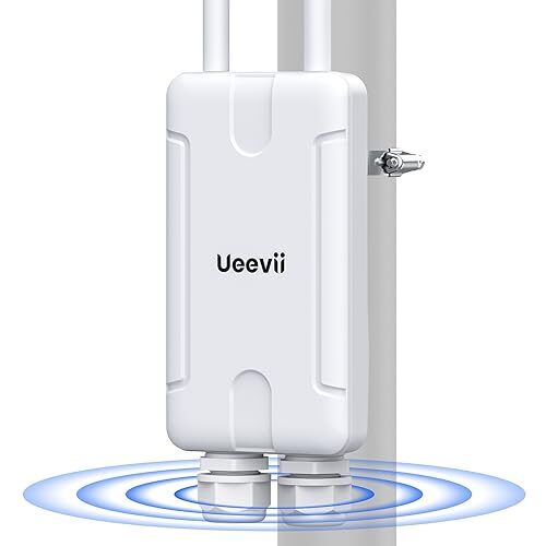 UeeVii WiFi 6 Outdoor WiFi Extender,AX3000 2.4G 5.8G Wireless Access Point with RJ45 Gigabit Port and SFP Optical Interface 48V POE Powered, Router AP Mesh,WPA3,IP67 Waterproof