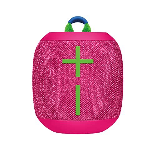 Ultimate Ears WONDERBOOM 3, Small Portable Wireless Bluetooth Speaker, Big Bass 360-degree Sound for Outdoors, Waterproof, Dustproof IP67, Floatable, 131 ft Range, Hyper Pink