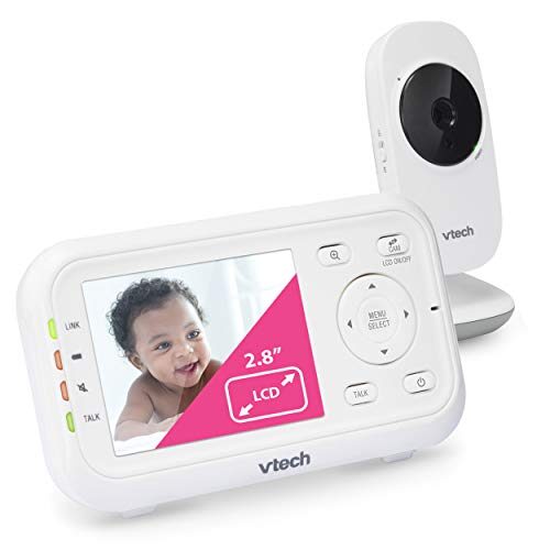 VTech Video Baby Monitor with 1000ft Long Range, Auto Night Vision, 2.8” Screen, 2-Way Audio Talk, Temperature Sensor, Power Saving Mode, Lullabies and Wall-mountable Camera with bracket