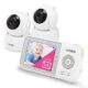 VTech VM923-2 Video Baby Monitor with 19-Hour Battery Life, 2 Cameras, 1000ft Long Range, Pan-Tilt-Zoom, Night Vision, 2.8” Screen, 2-Way Audio Talk, Temperature Sensor and Lullabies