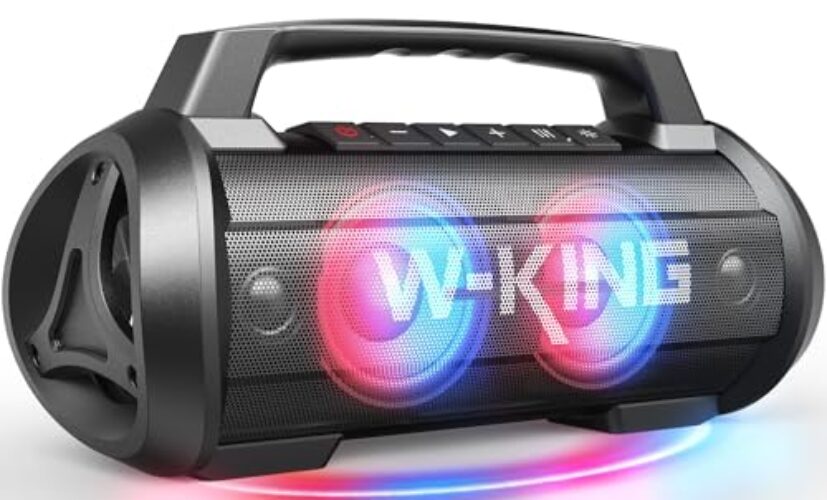 W-KING 70W(90W Peak) Portable Bluetooth Speaker Waterproof Speakers Bluetooth Wireless Loud, Deep Bass Party Boombox Large Outdoor Speakers with Subwoofer/DSP/Stereo Pairing/EQ/42H/Power Bank/Mic Jack