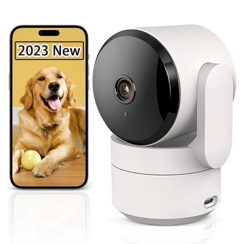 AMOROM WiFi Home Security Camera Indoor,1080P Pet Camera for Dog/Baby Monitor,360 Degree Motion Track, Pan/Tilt, Privacy Mode,2-Way Audio, US Cloud/SD Card Storage, Google Assistant/Alexa Support