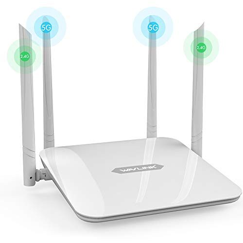 WAVLINK Smart Router Dual Band 5Ghz+2.4Ghz, WiFi Router 1200Mbps, Wireless Internet Routers for Home & Gaming with Amplifiers PA+LNA, 2×2 MIMO Antennas, Support Router/Access Point/WISP Mode