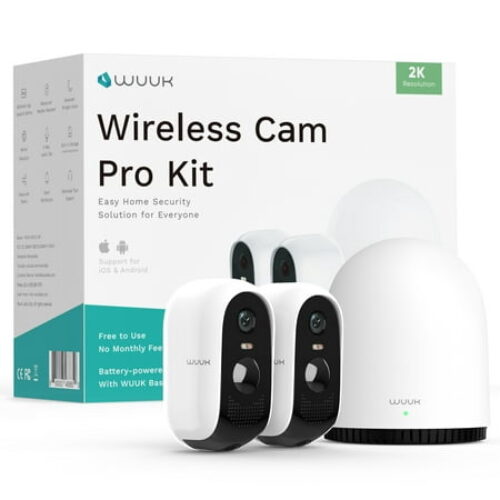 WUUK 2K Outdoor Wireless Security Camera, 32GB Storage, IP67