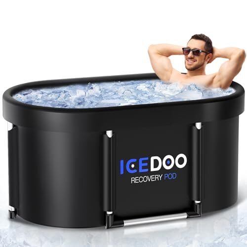 Wxtkkom Oval Cold Plunge Tub, XL 139-Gallon, 6 Layered Portable Cold Plunge Tub, Drop-In Bathtubs Foldable with Cover Cold Plunge Tub for Athletes, Home Gym, Outdoor Recovery Use