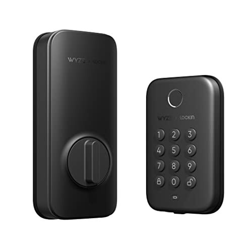 Wyze Lock Bolt, Fingerprint Keyless Entry Door Auto-Lock, Smart Bluetooth Deadbolt Replacement, Backlit Keypad, IPX5 Weatherproof, in-App History and Scheduled Access, BHMA, UL 20-Min Fire Rated