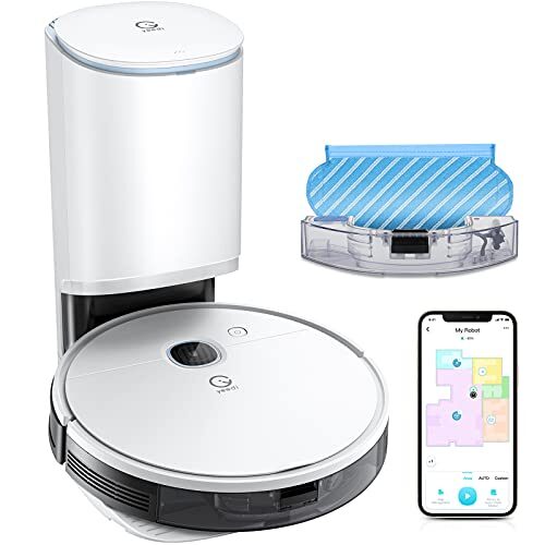 Yeedi Robot Vacuum and Mop, Self Emptying 3-in-1 Cleaner,200-Min Runtime,3000Pa Suction, Smart Mapping, Carpet Detection, Alexa Compatible, Wi-Fi Connected