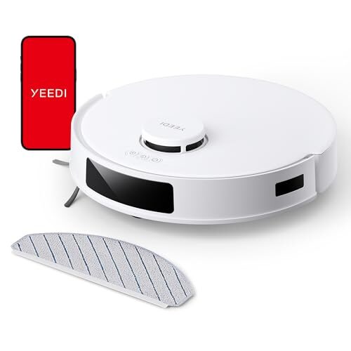 Yeedi C12 Robot Vacuum & Mop, 8000Pa Strong Suction, ZeroTangle Brush, Smart Navigation, Self-Charging, White